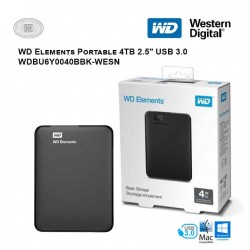 Ổ cứng di động HDD WD Elements Portable 4TB 2.5" USB 3.0 - WDBU6Y0040BBK-WESN - Đen