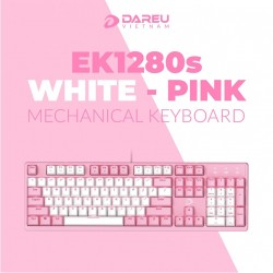 Bàn Phím cơ Dareu EK1280s Pink White (USB/Pink LED/Blue switch)