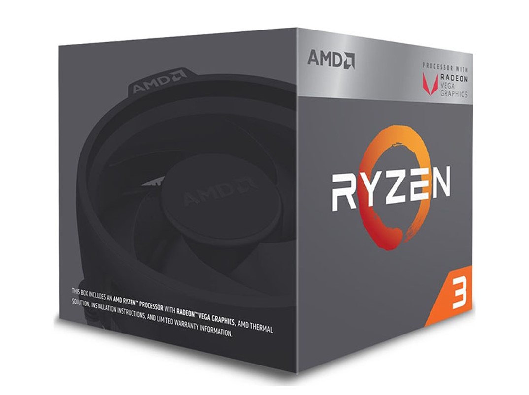 CPU AMD Ryzen 3 2200G 3.5 GHz (3.7 GHz with boost) / 6MB / 4 cores 4 threads / Radeon Vega 8 / socket AM4 chính hãng
