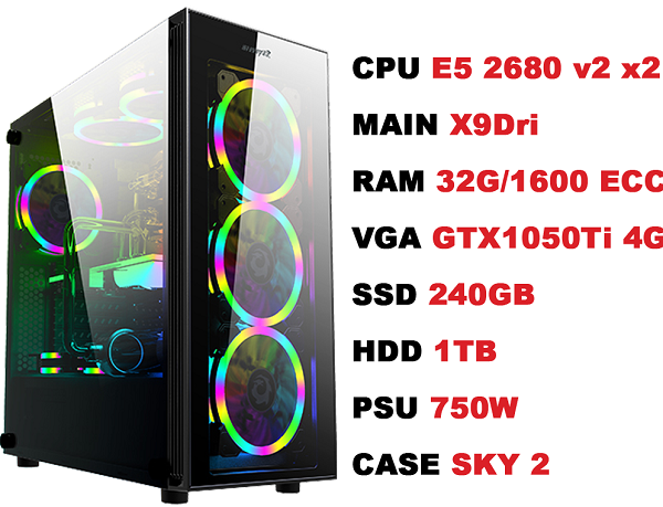 Pc workstations Dual Xeon E5 2680V2/ 32Gb/ GTX1060 6GB