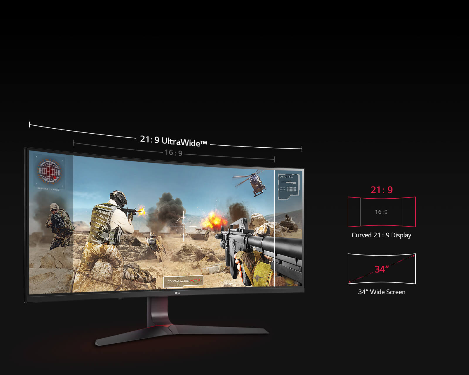 Màn hình LG 34 inch 21:9 UltraWide™ Gaming Monitor with G-Sync® cấu tạo