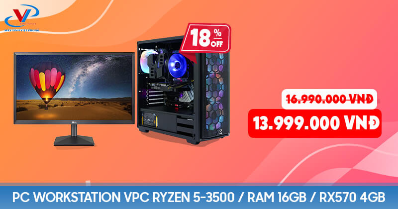 PC WORKSTATION VPC Ryzen 5-3500 / RAM 16GB / RX570 4GB