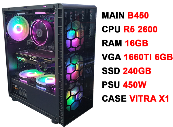 PC Gaming VPC R5 2600/16Gb/1660Ti/450W