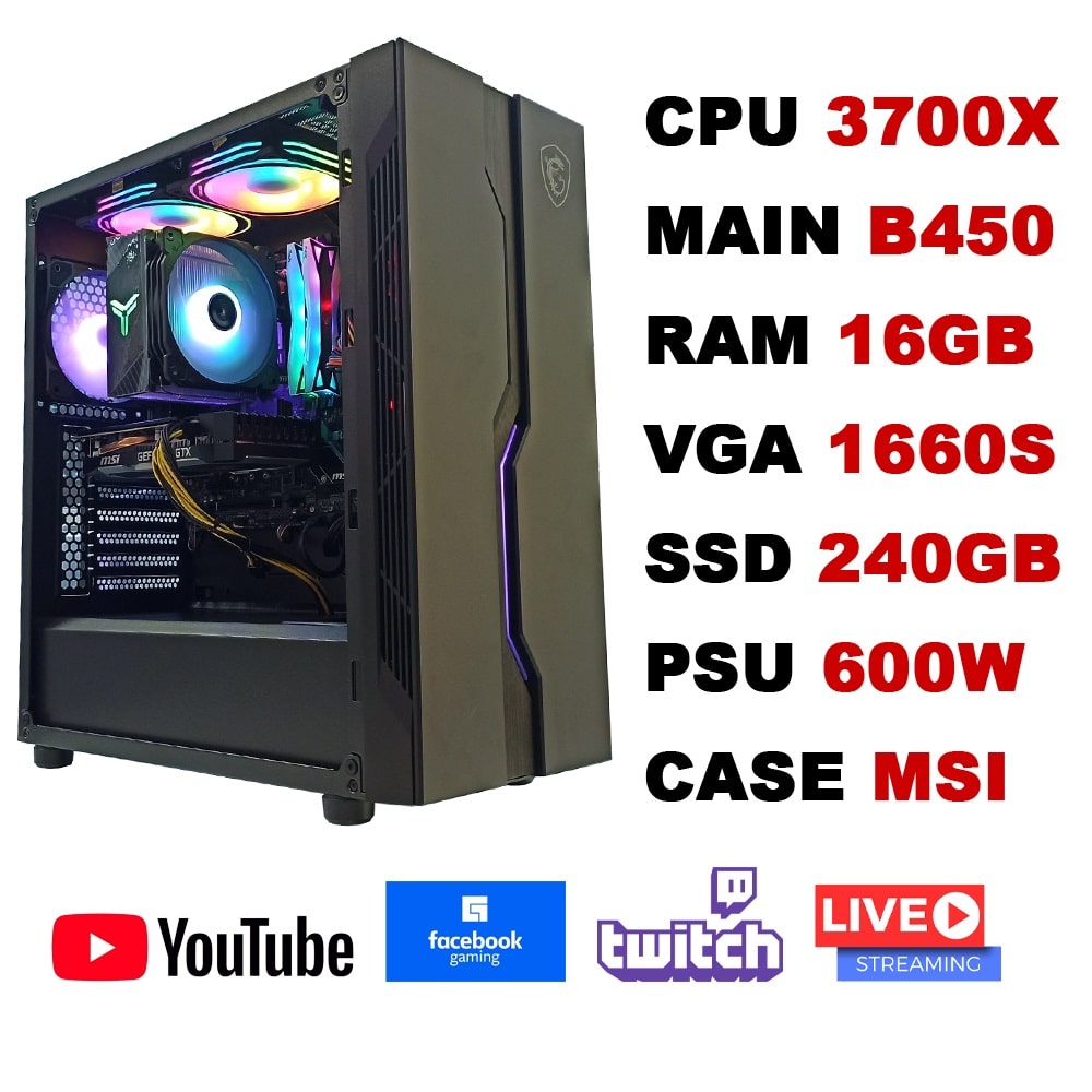PC STREAMING VPC Ryzen 7 3700X / 16GB / GTX1660S 6GB