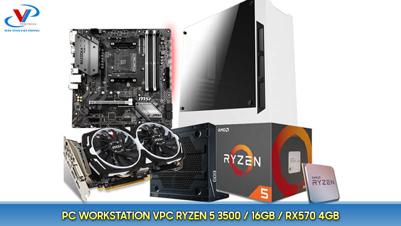 PC WORKSTATION VPC Ryzen core 5 3500 / 16GB / RX570 4GB
