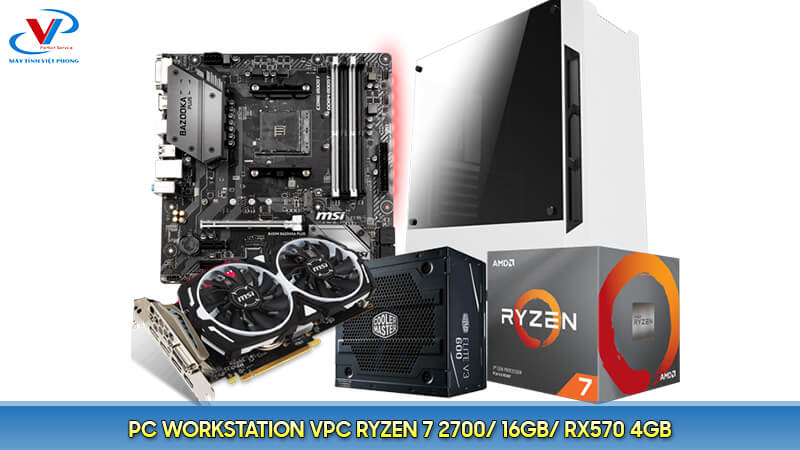 PC WORKSTATION VPC Ryzen core 7 2700/ 16GB/ RX570 4GB