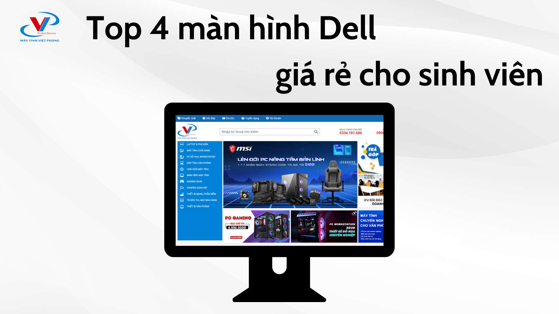 Top 4 màn hình Dell giá rẻ cho sinh viên