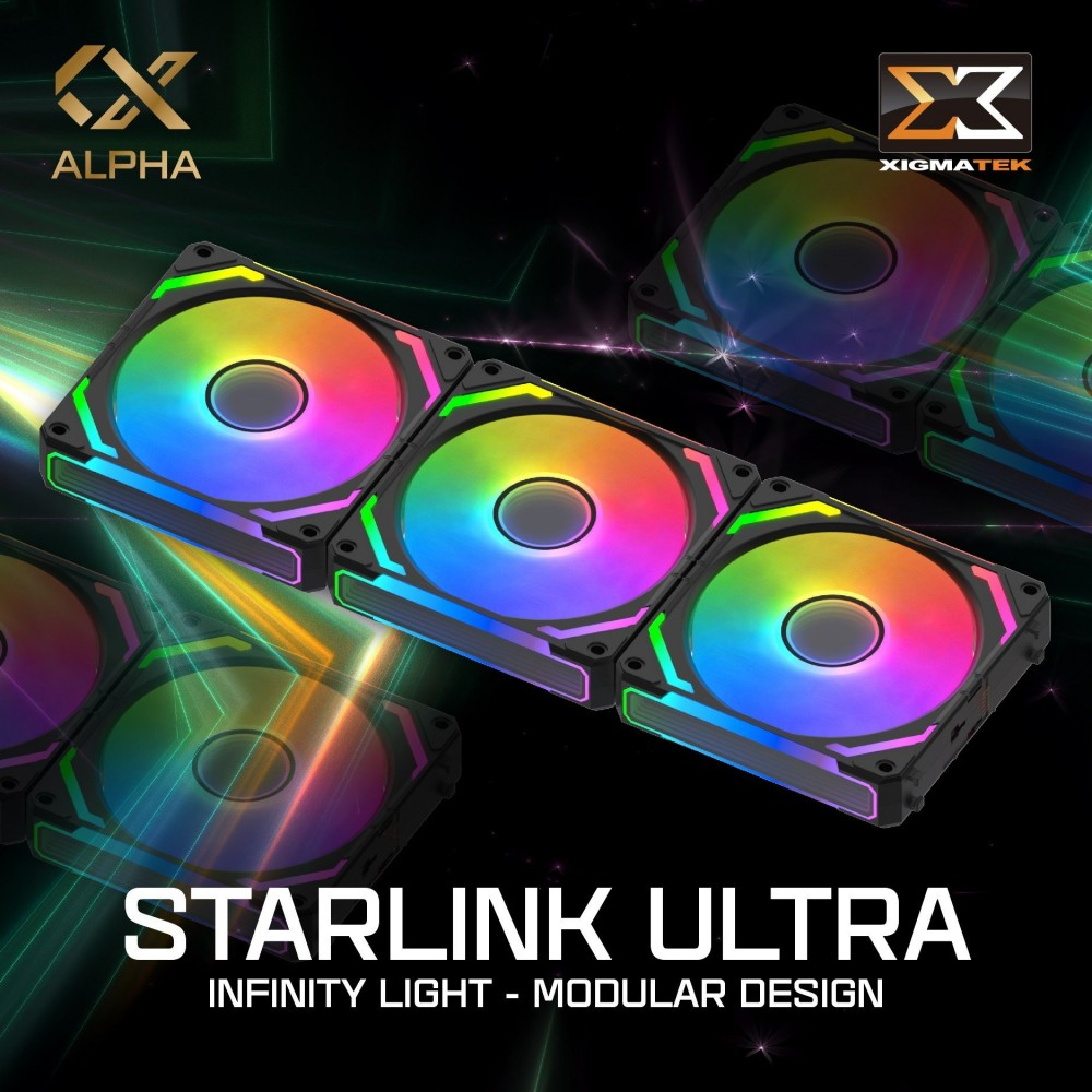 XIGMATEK STARLINK ULTRA - EN40412 - ARGB, INFINITY LIGHT, MODULAR DESIGN, PACK x3, CONTROLLER