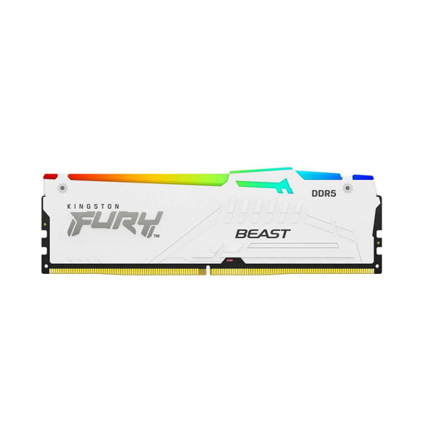 RAM DESKTOP KINGSTON FURY BEAST RGB WHITE (KF556C40BWAK2-32) 32GB (2X16GB) DDR5 5600MHZ