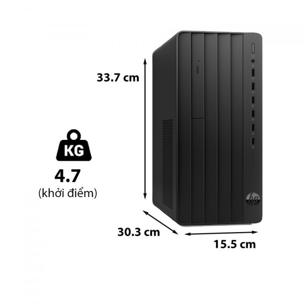 Máy tính để bàn đồng bộ HP 280 Pro G9 Tower 72J47PA (i3-12100 | 8GB DDR4 | 256G SSD | WL_BT | KB_M | W11SL | 1yr)