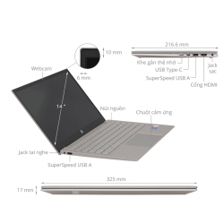 Laptop HP Pavilion 14-dv2034TU 6K770PA (Core i5-1235U | 8GB | 512GB | Intel® Iris® Xᵉ | 14 inch FHD | Windows 11 Home | Natural silver)