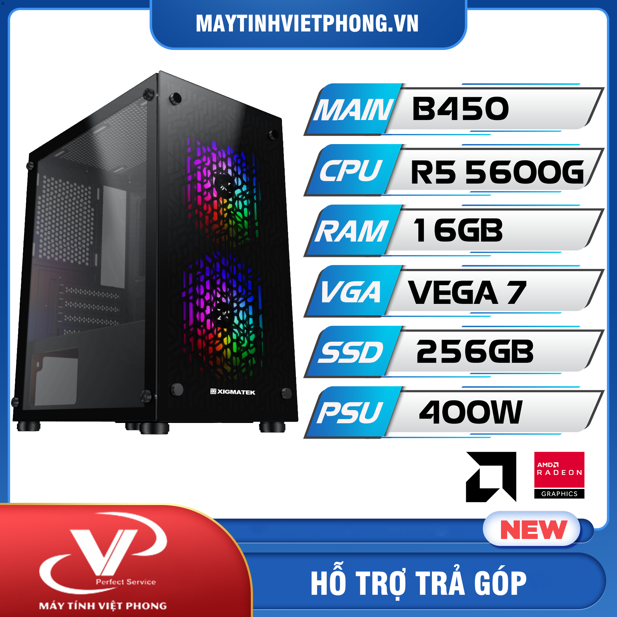 PC Gaming VPC Ryzen 5 5600G I 16GB I VEGA 7 2GB